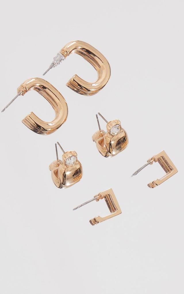 Gold Abstract Jewel Multipack Earrings Product Image