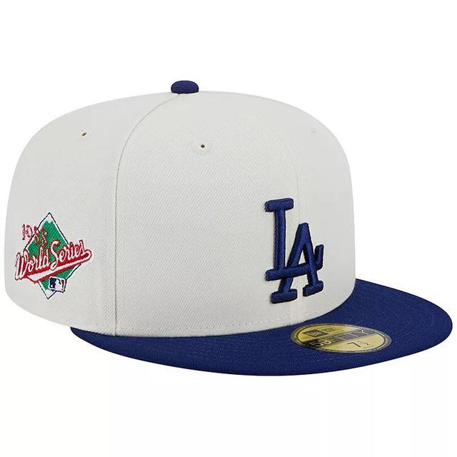 Mens New Era Stone/Royal Los Angeles Dodgers Retro 59FIFTY Fitted Hat Product Image