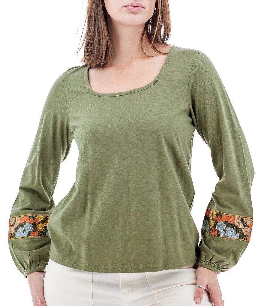 Aventura Elsinore Scoop Neckline Embroidered Long Sleeve Top Product Image