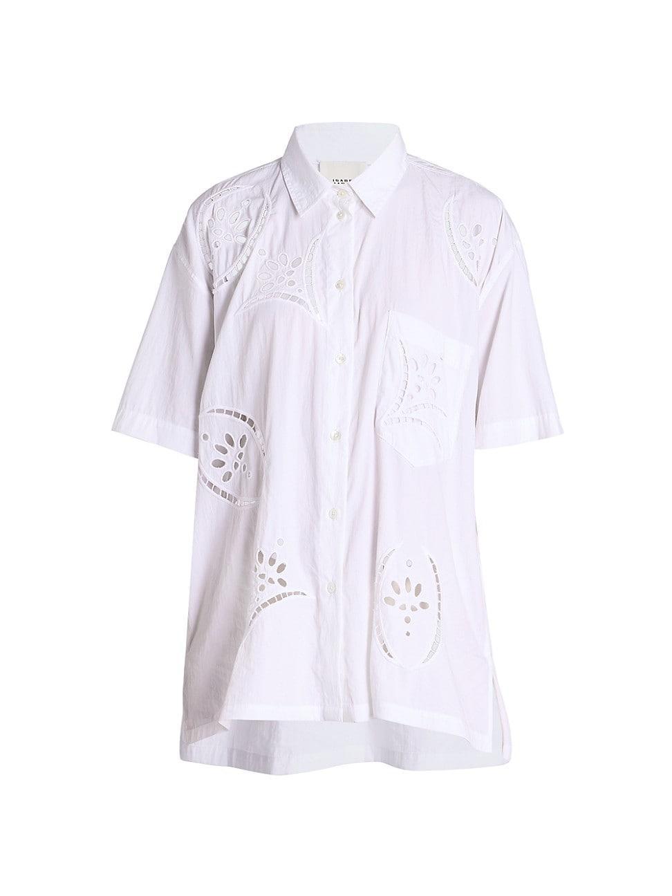 Womens Bilya Eyelet-Embroidered Short-Sleeve Shirt Product Image