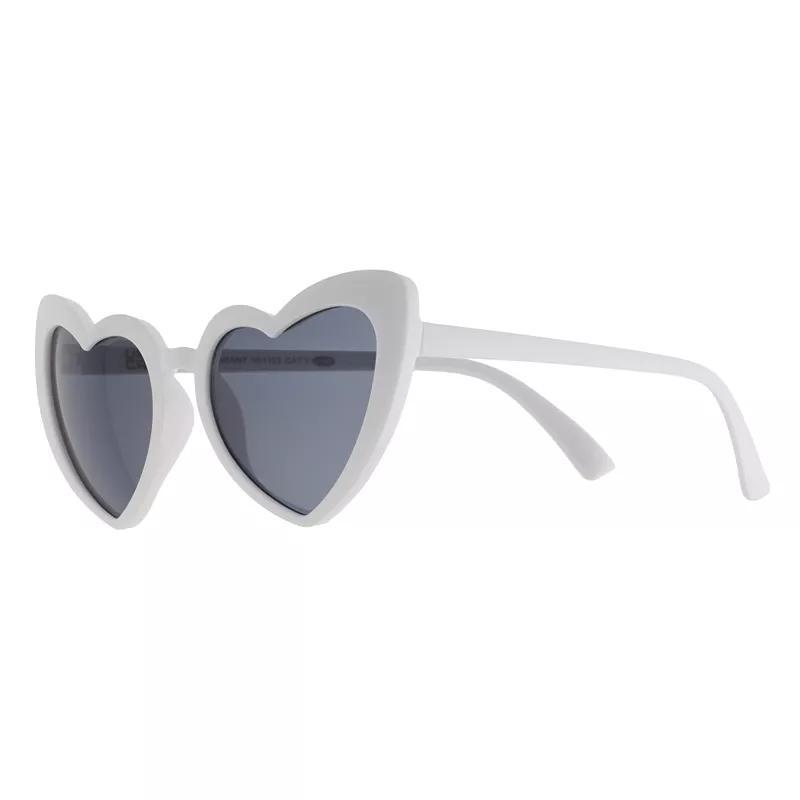 Womens Cali Blue Plastic Heart Sunglasses, Milky Purple Product Image