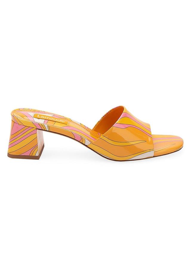 Womens Brigitte Printed Patent Leather Mules Product Image