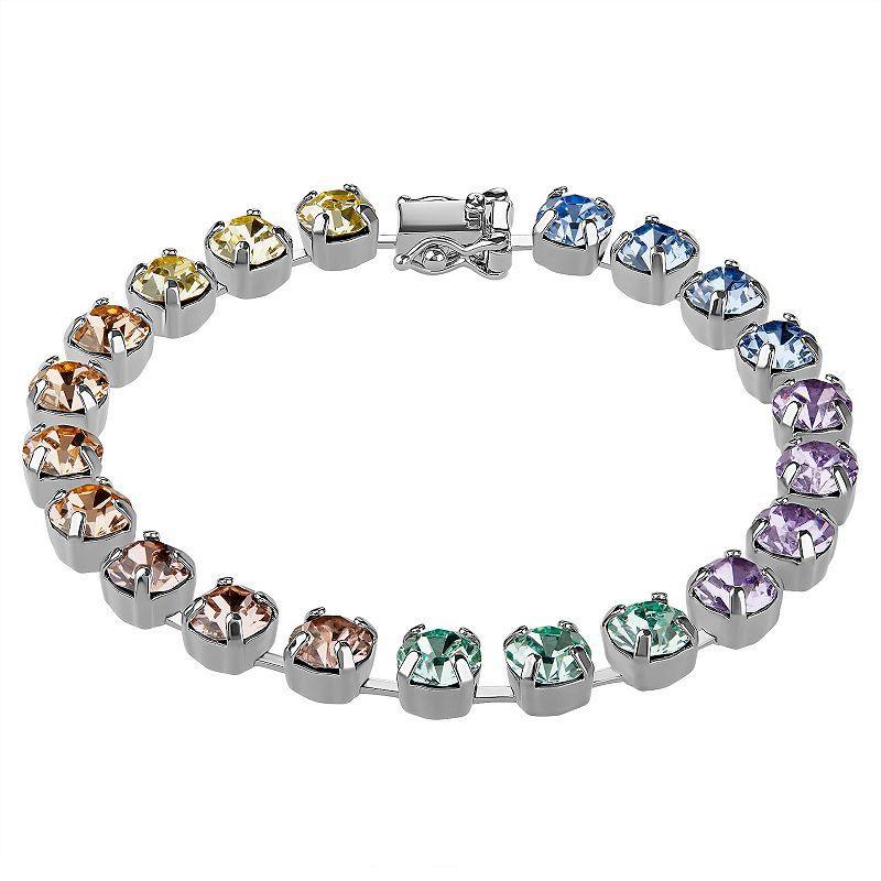 Brilliance Crystal Tennis Bracelet, Womens Silver Tone Product Image