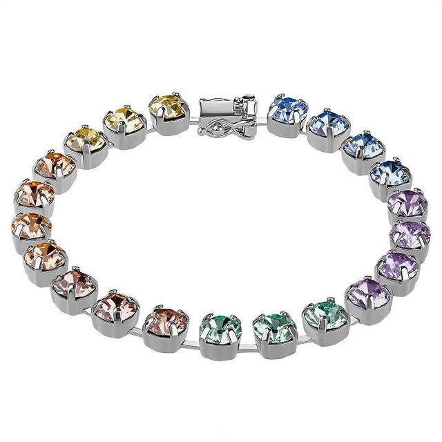 Brilliance Crystal Tennis Bracelet, Womens Silver Tone Product Image