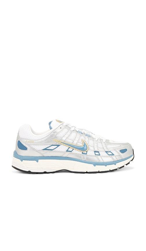 NIKE P-6000 In White  Aegean Storm  & Metallic Silver Product Image