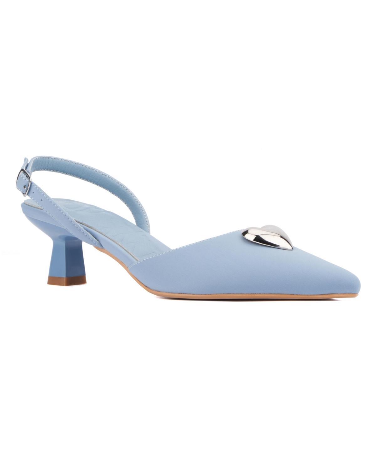 Olivia Miller Mystic Womens Heart Accent Slingback Kitten Heels Product Image