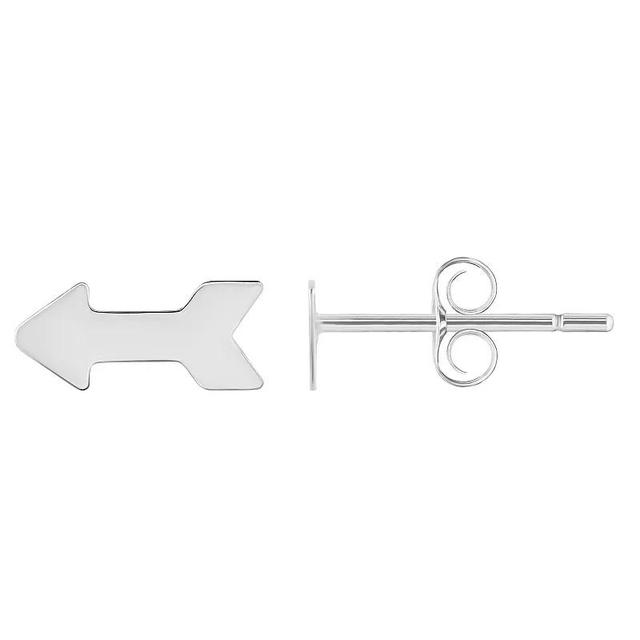 Arrow Shape Stud Earrings, Womens, 14k White Gold Product Image