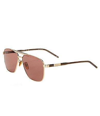 Gucci Logo Gold Sunglasses w/ Brown Lenses, 58mm Product Image