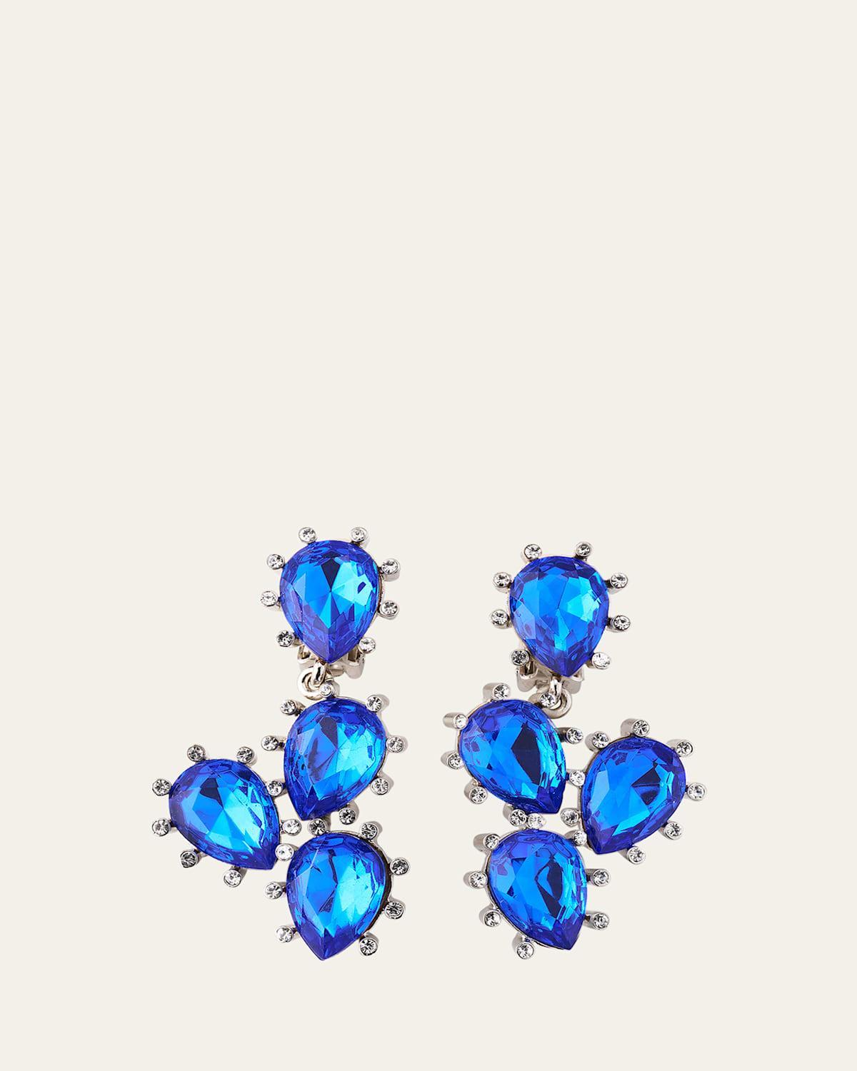 Womens Metal & Glass Crystal Cactus Drop Earrings Product Image