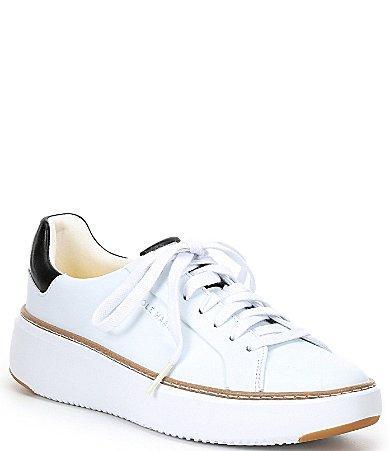 Cole Haan Womens Topspin Lace-Up Leather Platform Sneakers Product Image