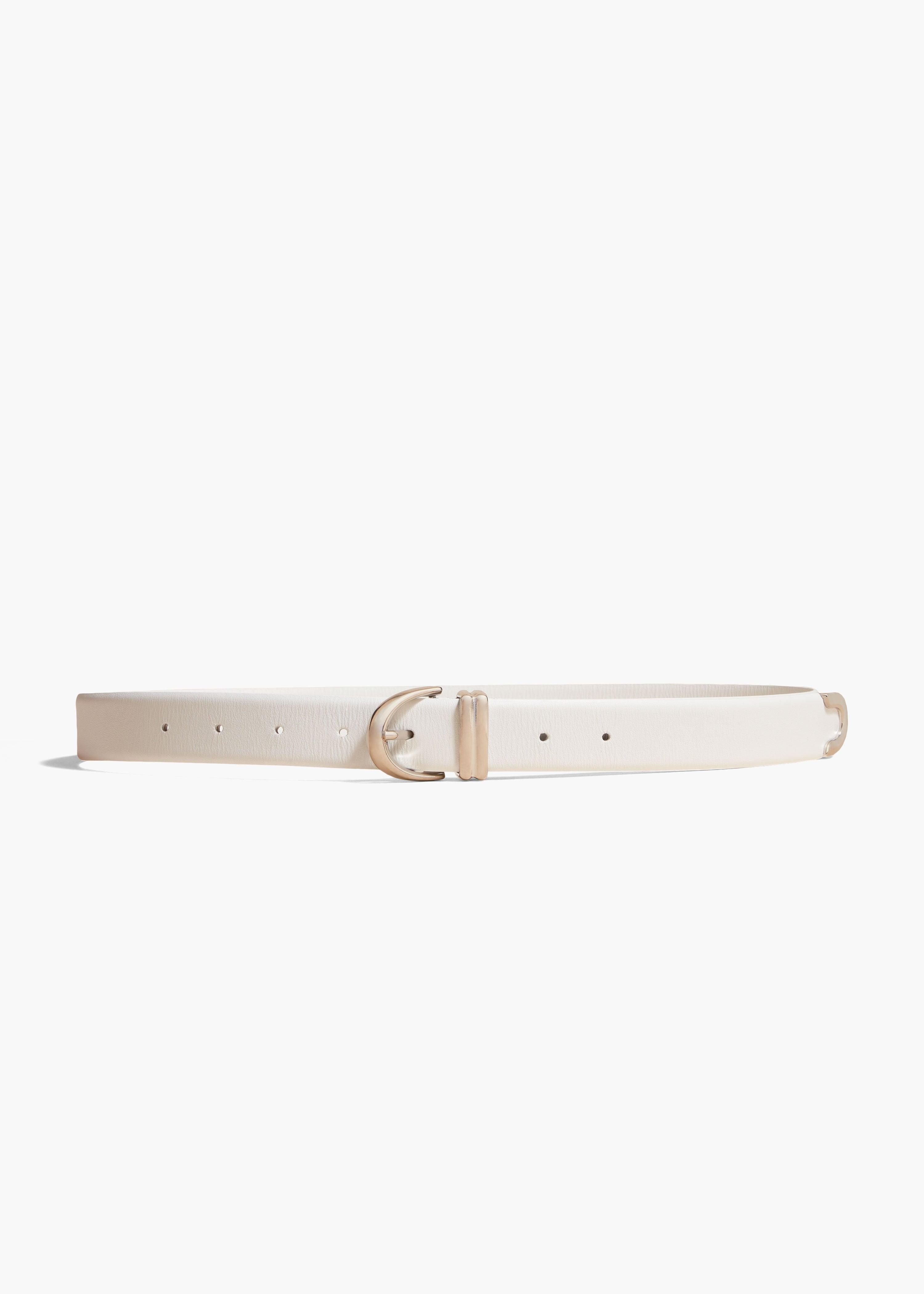 Bambi Belt in Optic White Leather with Silver Product Image