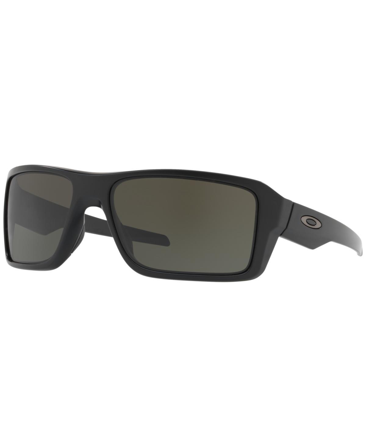 Oakley Mens OO9380 Double Edge 66mm Rectangle Sunglasses - Matte Black/Dark Grey Product Image