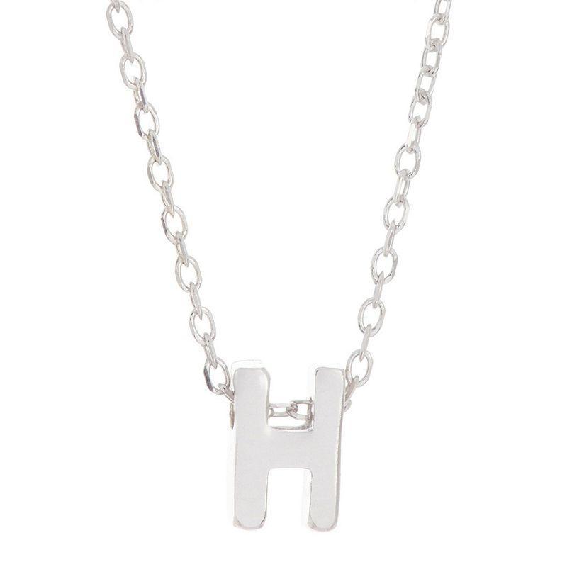 Adornia Rhodium-Plated Mini Initial A Pendant Necklace, 16 + 2 extender - P Product Image