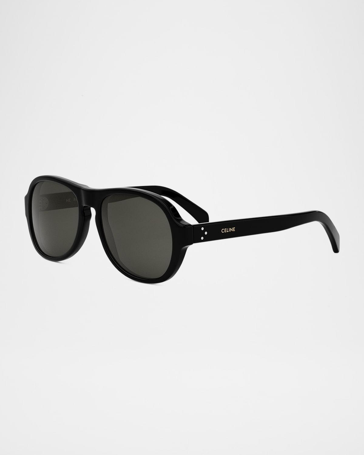 Mens Bold 3 Dots Aviator Sunglasses Product Image