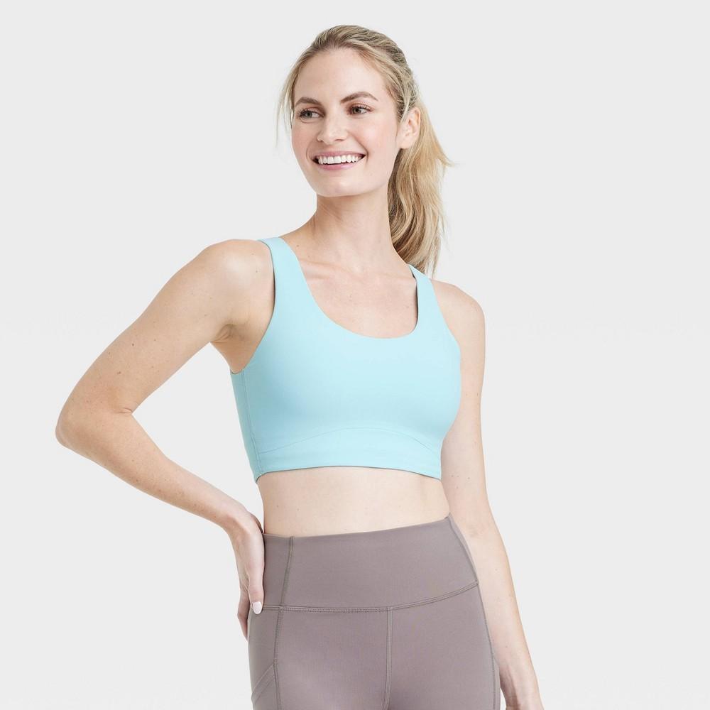 Womens Everyday Soft Medium Support Longline Sports Bra - All In Motion Blue 4X Product Image