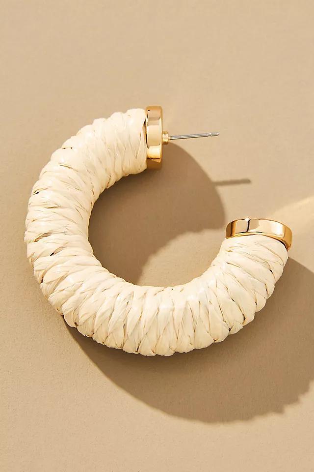 Large Raffia Hoop Earrings Product Image