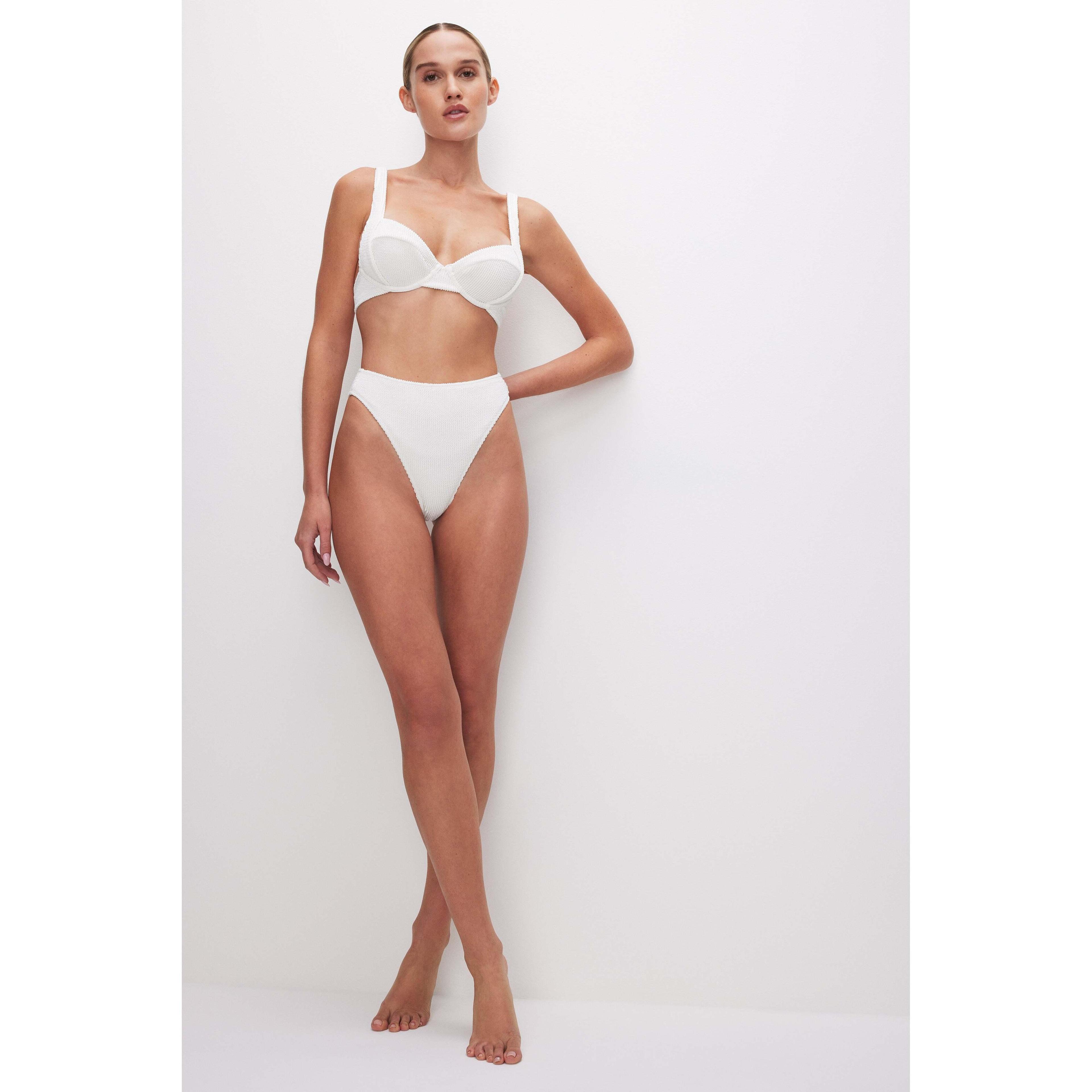 Womens Always Fits Good Waist Bikini Bottom | Cloud White, Size L/XL | Good American by Khlo Kardashian Product Image