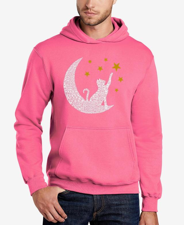 La Pop Art Cat Moon - Mens Word Art Hooded Sweatshirt Product Image