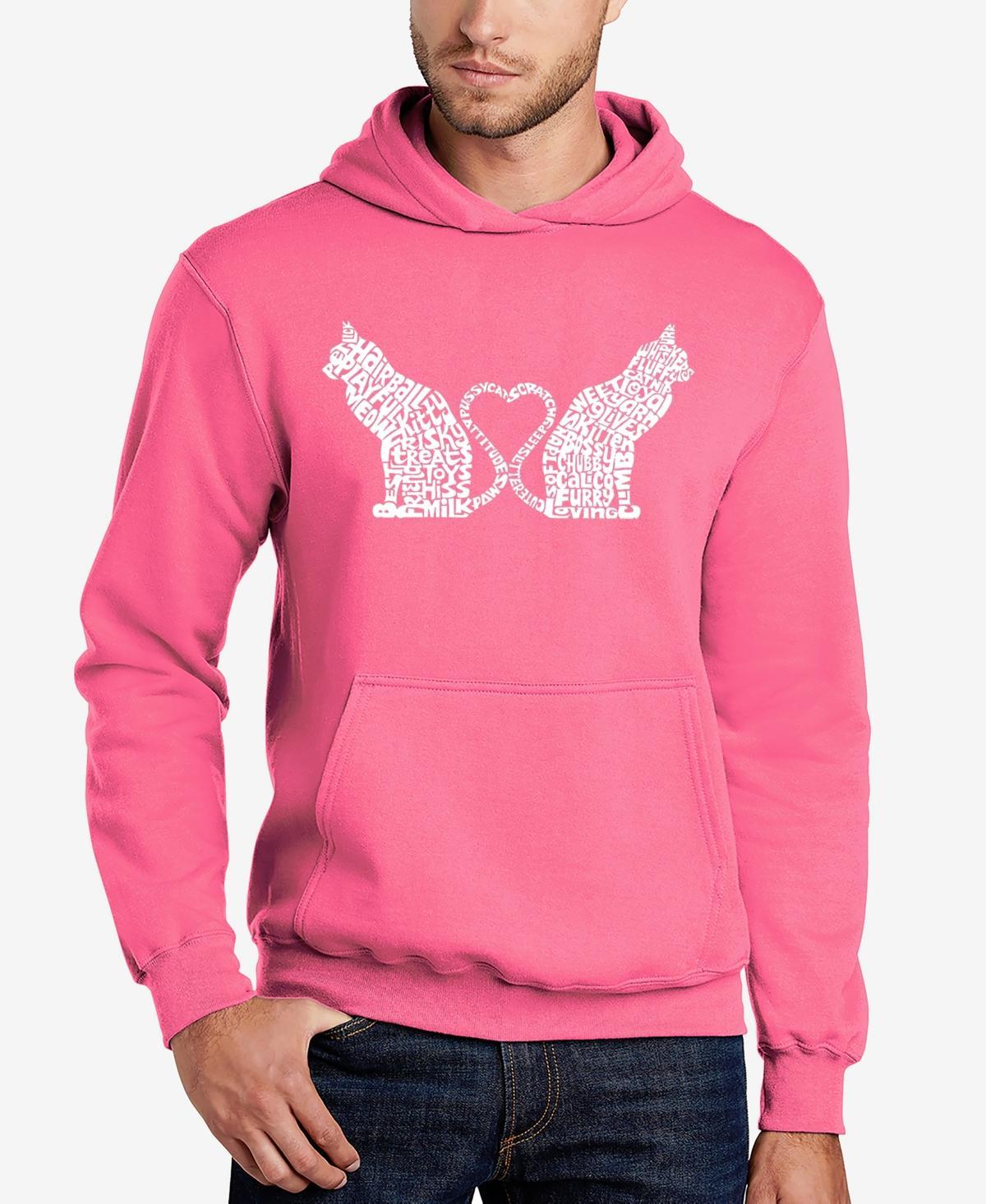 La Pop Art Cat Tail Hearts - Mens Word Art Hooded Sweatshirt Product Image