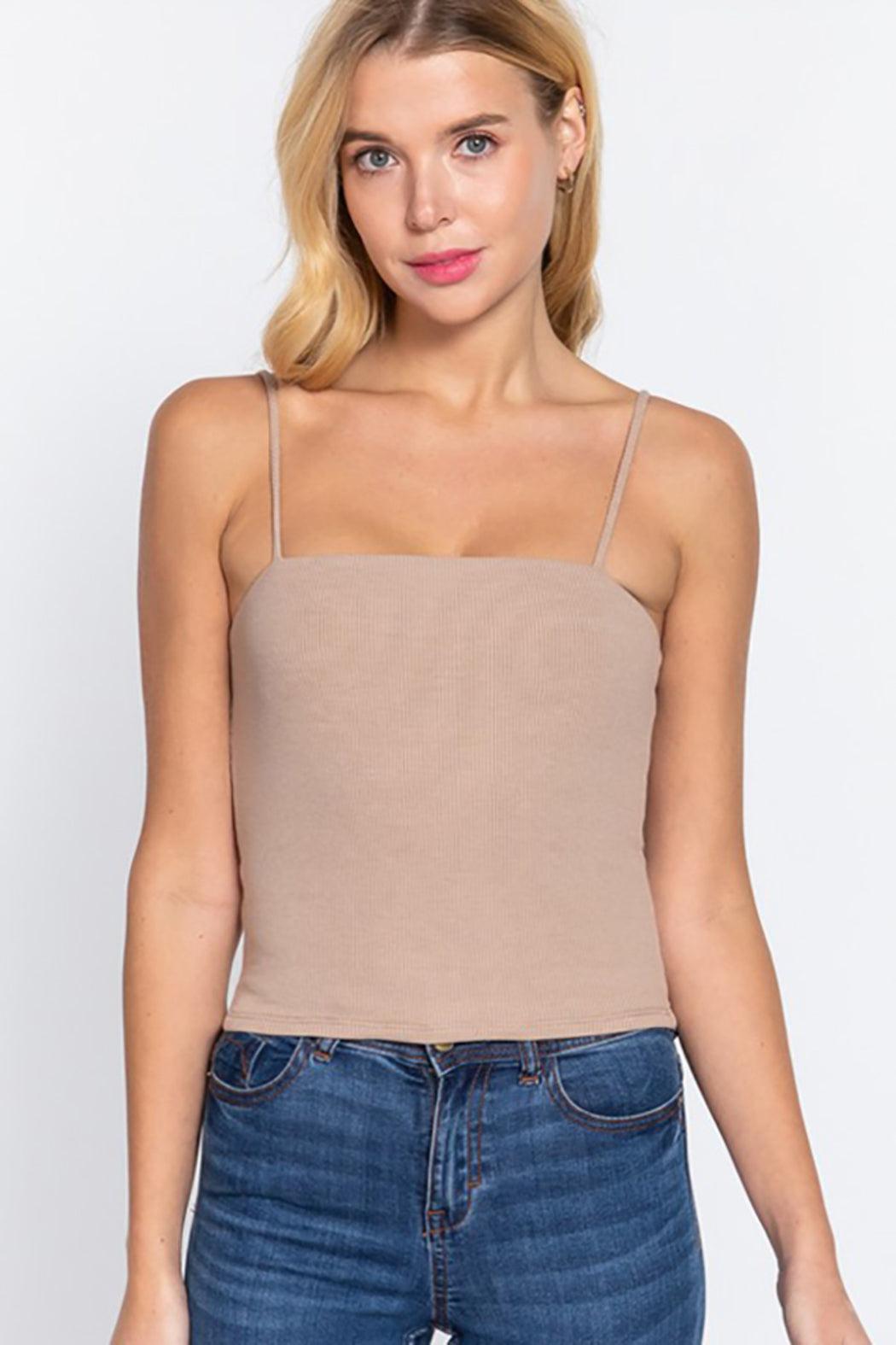 Elastic Shoulder Strap Basic Cami Top Product Image