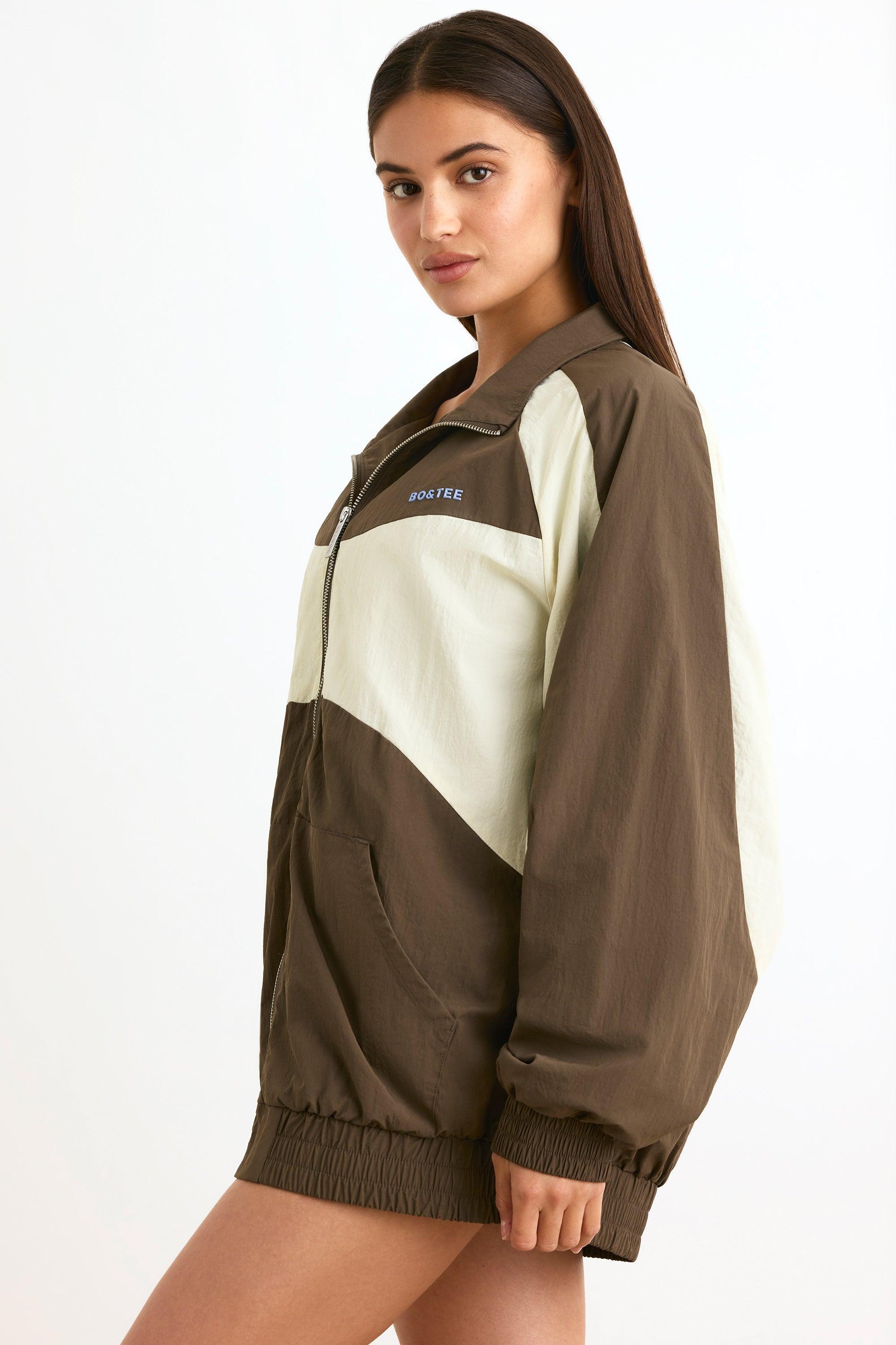 Colourblock Track Jacket in Espresso Product Image