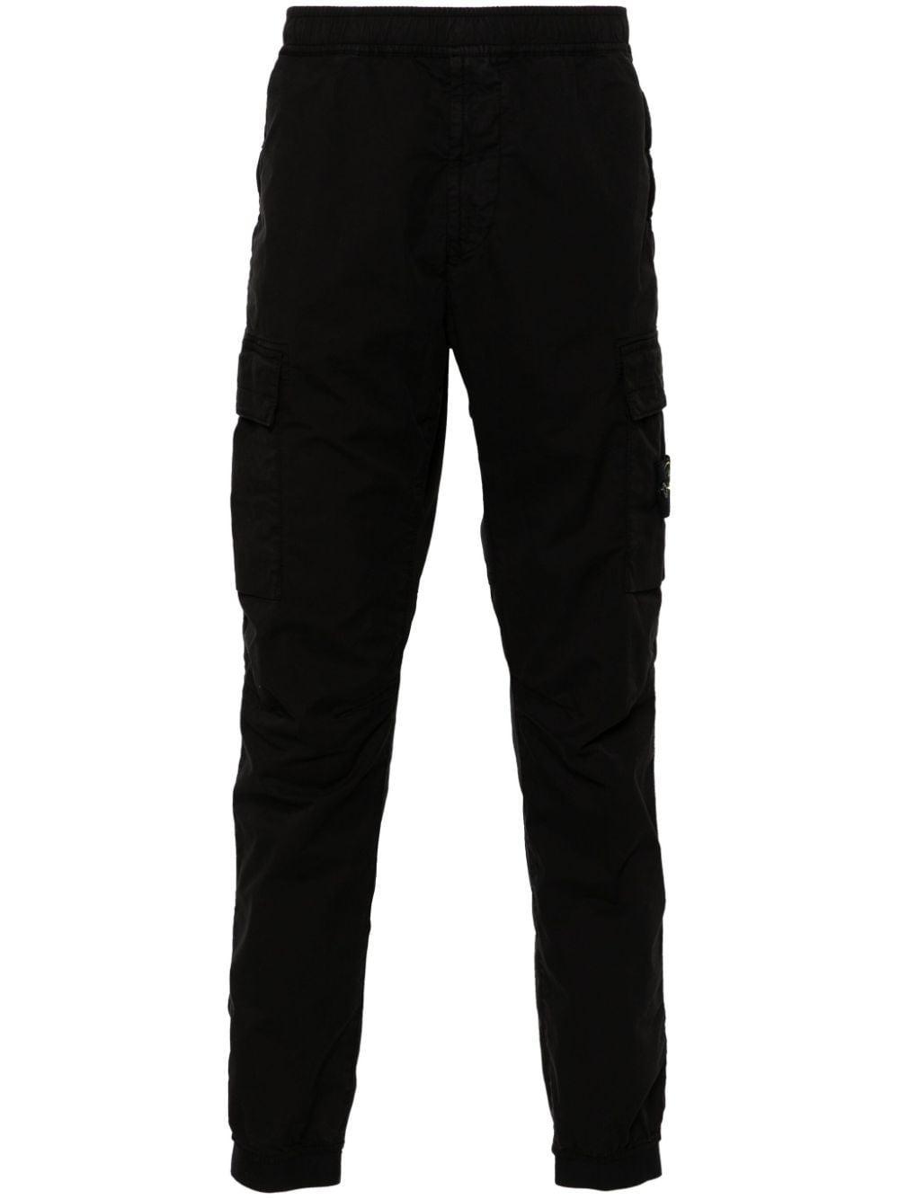 STONE ISLAND Regular Fit Cargo Pants In Light Stretch Cotton Tela In Black Product Image