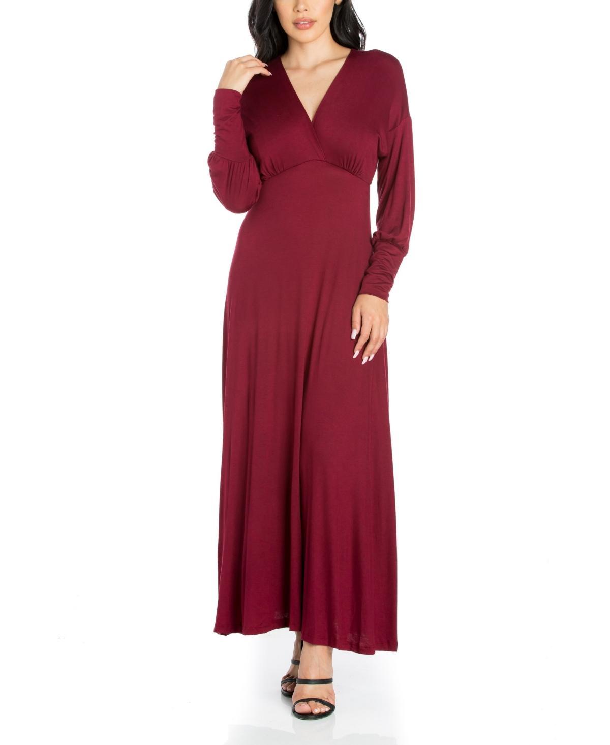 24seven Comfort Apparel Womens Formal Long Sleeve Maxi Dress Product Image