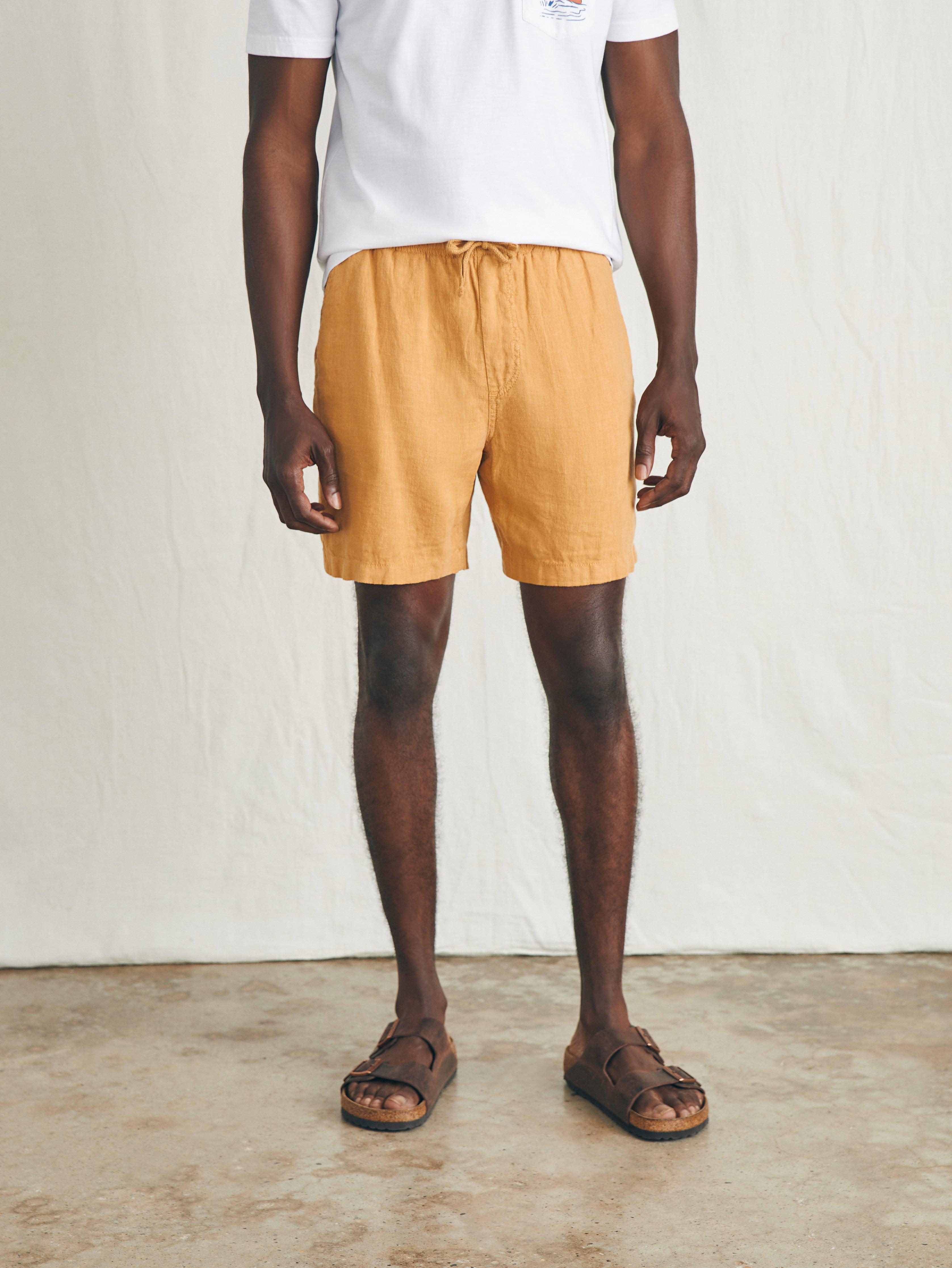 Essential Linen Short (6.5" Inseam) - Sunset Gold Male Product Image