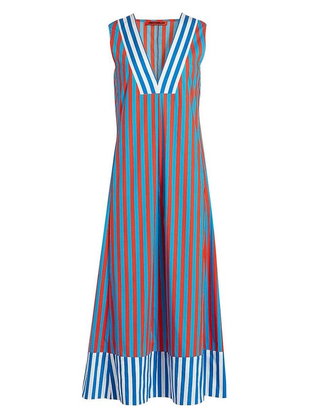 Womens Mar Striped Cotton-Blend Poplin Midi-Dress Product Image