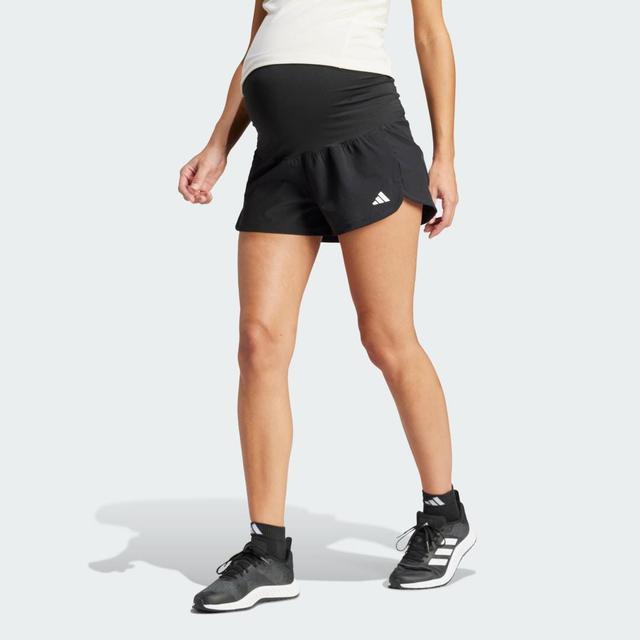 adidas Pacer Woven Stretch Training Maternity Shorts Black S Womens Product Image