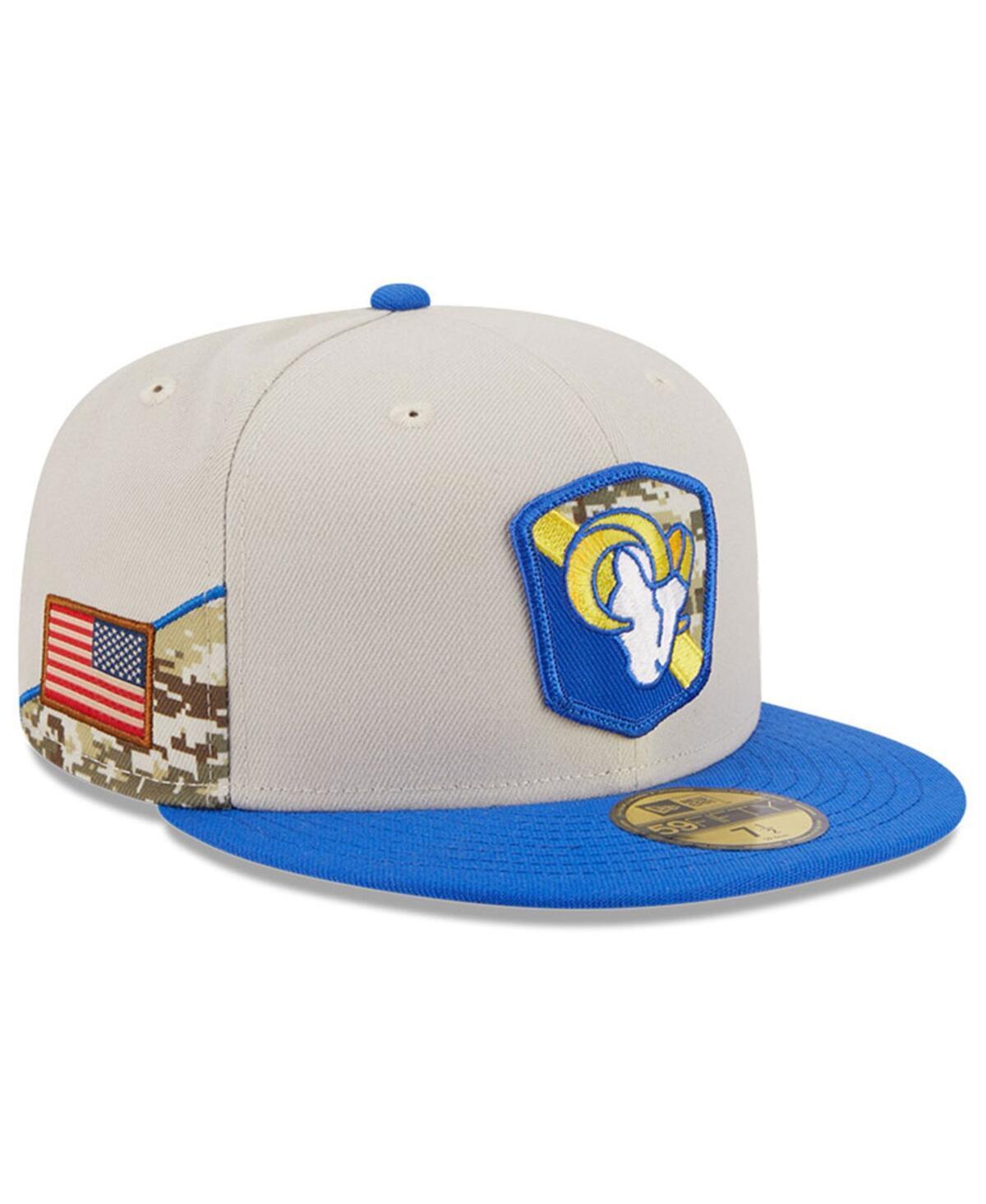 Mens New Era Stone/Royal Los Angeles Rams 2023 Salute To Service 59FIFTY Fitted Hat Product Image