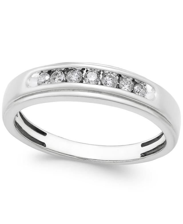 Mens Diamond Band (1/4 ct. t.w.) in 10k White Gold Product Image