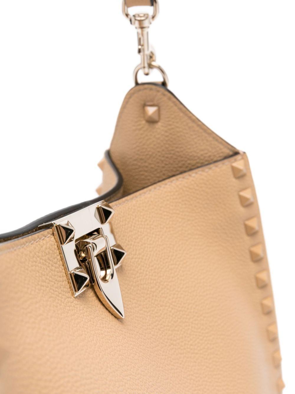 VALENTINO GARAVANI Hobo Rockstud Leather Shoulder Bag Product Image