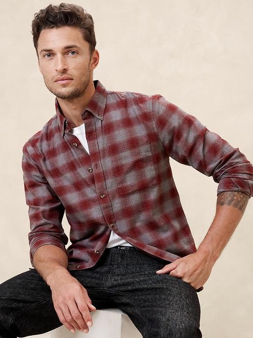 Slim Lightweight Flannel Shirt Product Image