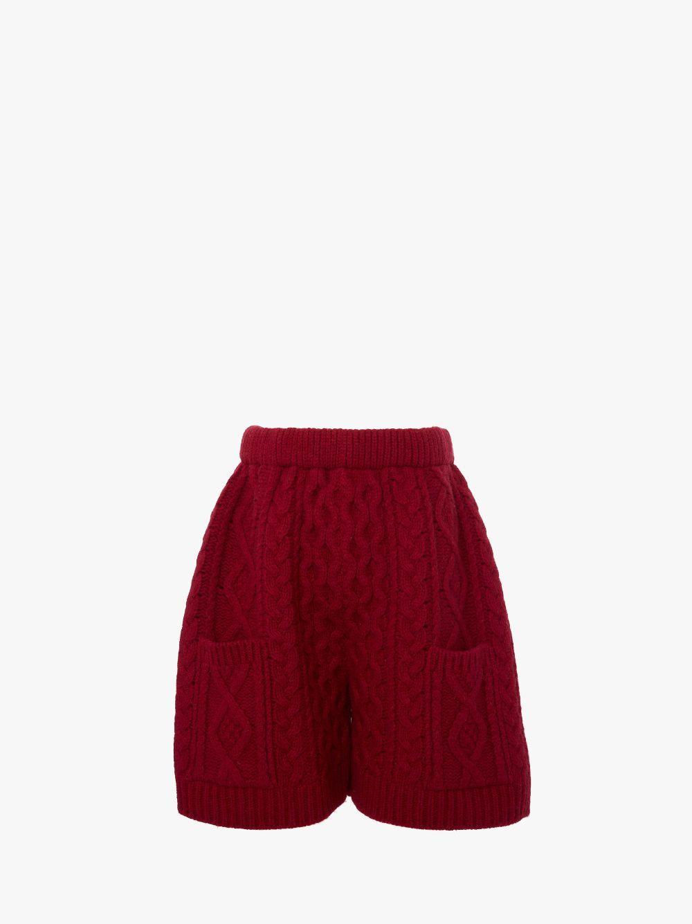 CABLE KNIT SHORTS in red | JW Anderson US  Product Image