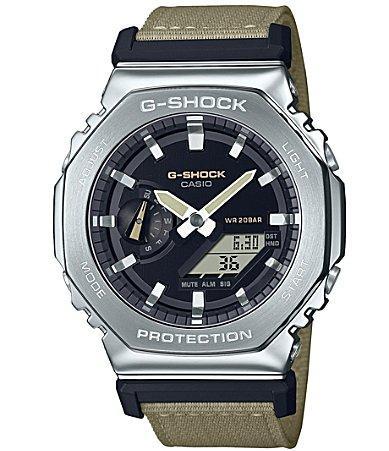 G-Shock Mens Ana-Digi Khaki Fabric Strap Watch Product Image