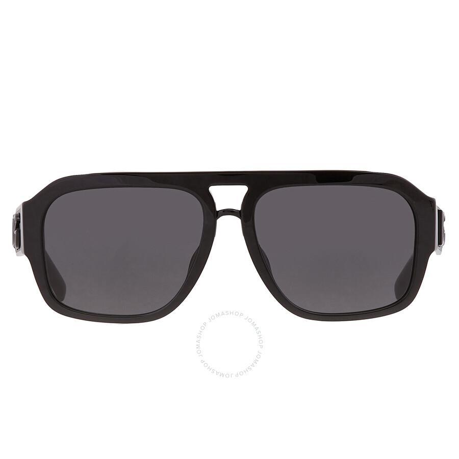 Dolce And Gabbana Dark Grey Pilot Men's Sunglasses Dg4403f 501/87 58 In Black / Dark / Grey Product Image