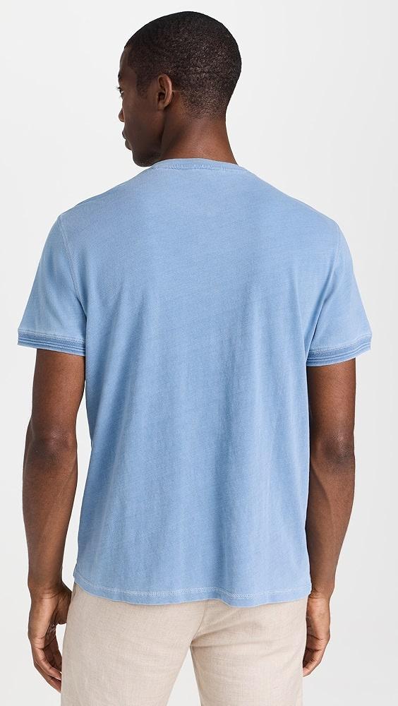 Club Monaco Short Sleeve Indigo Henley | Shopbop Product Image