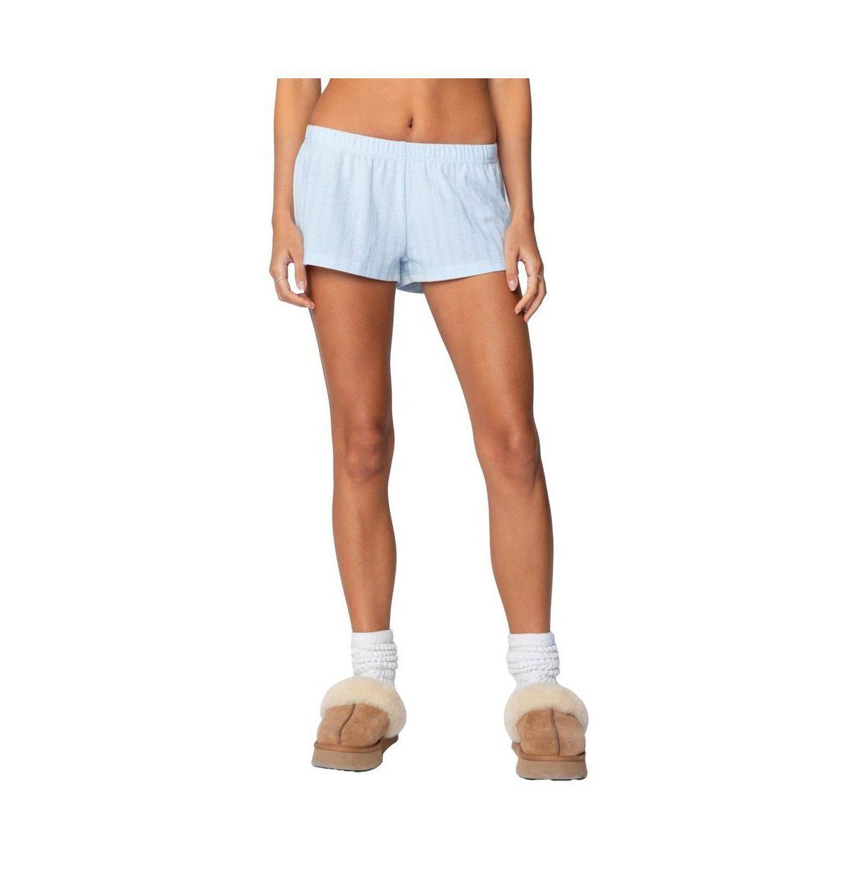 Edikted Womens Irene Low Rise Pointelle Micro Shorts Product Image