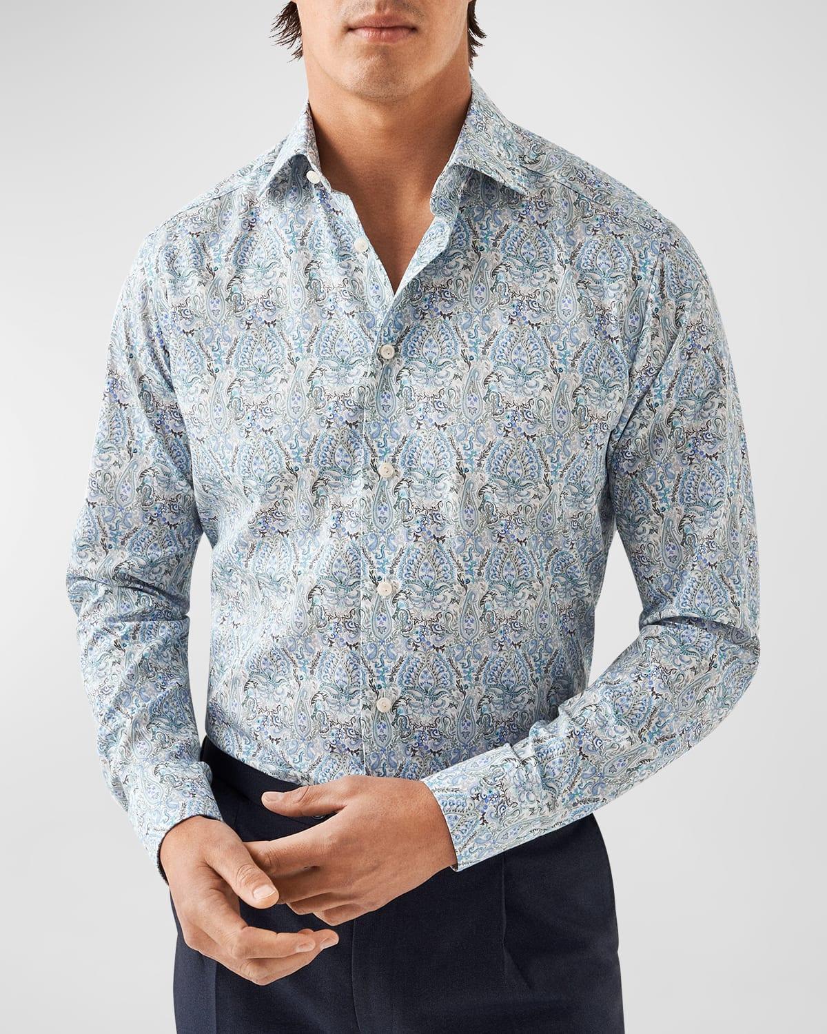 Mens Paisley-Print Slim Fit Dress Shirt Product Image