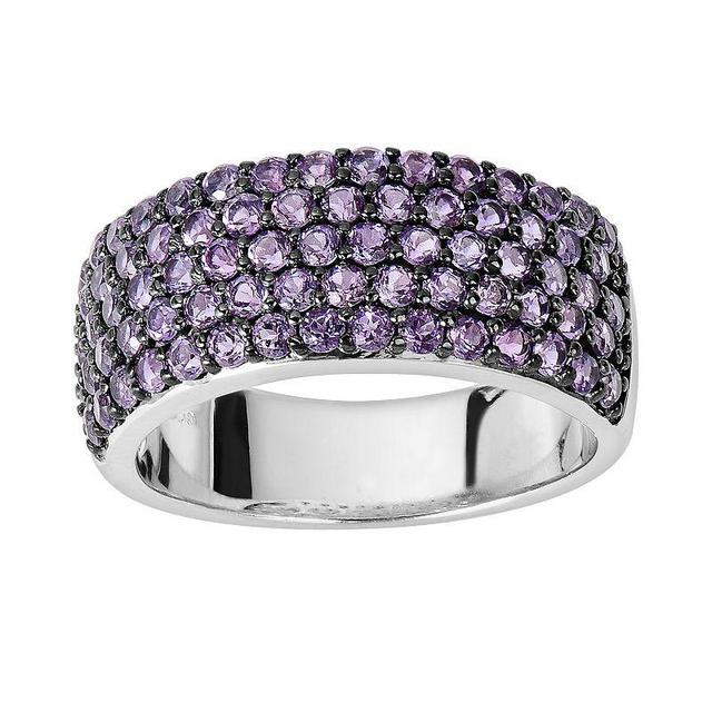 Oro Leoni Sterling Silver Amethyst Ring, Womens Purple Product Image