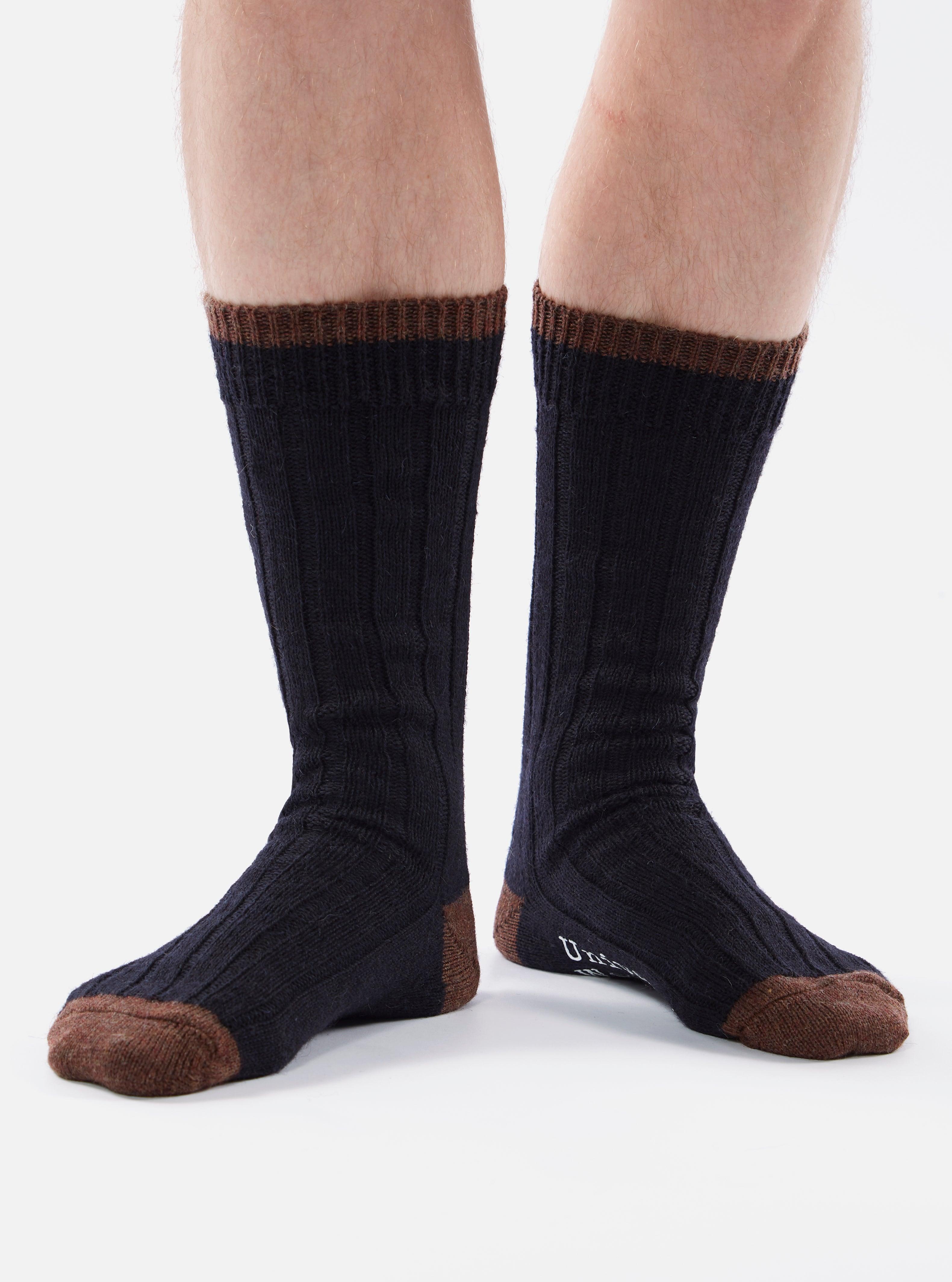 Universal Works Hike Sock In Navy Wool Product Image