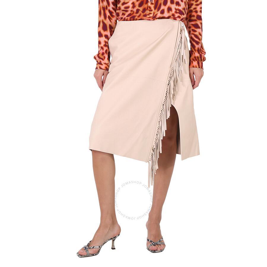 Ladies Oat Fringed Alter Mat Wrap Skirt In Neutral Product Image