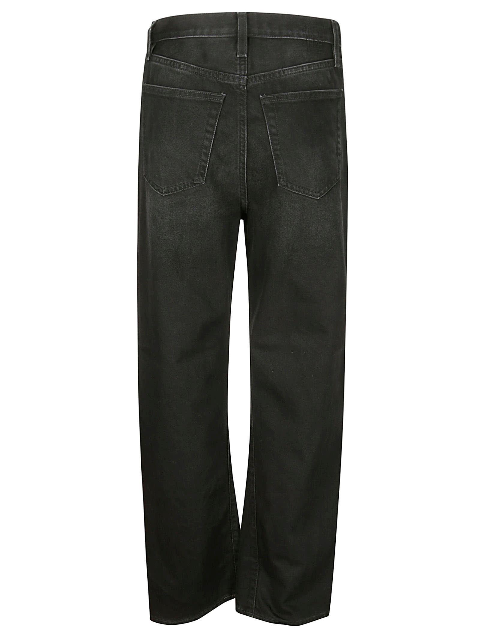 Straight Leg Jeans In Black Cotton Woman Product Image