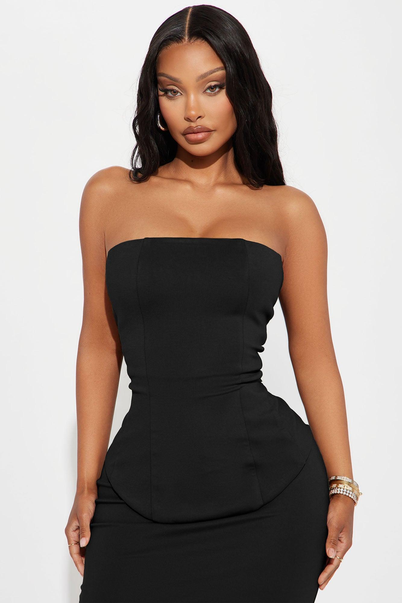 Meredith Strapless Maxi Dress - Black Product Image