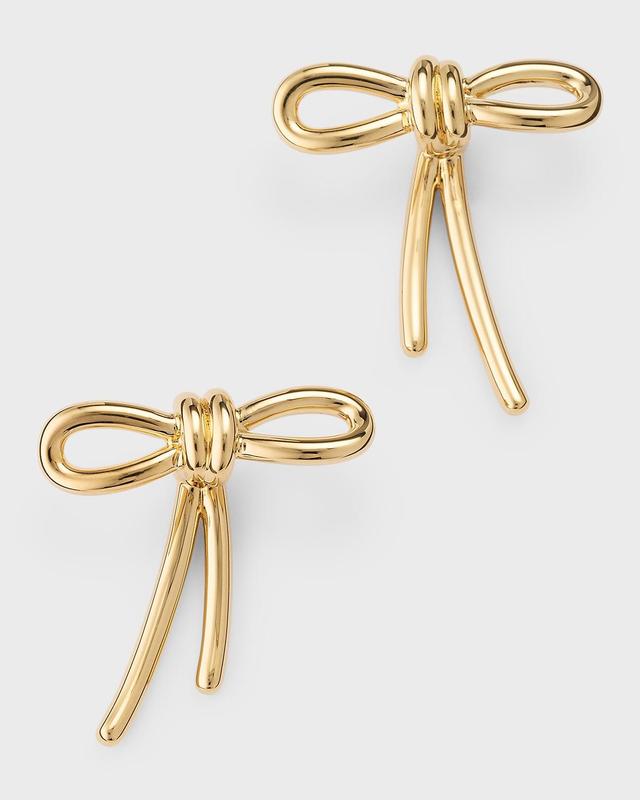 Valentino Garavani Bow Earrings in Metallic Gold Product Image