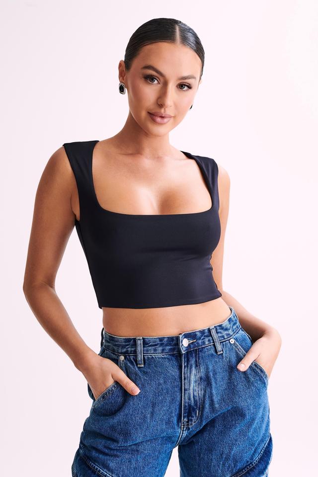 Linley Recycled Nylon Cropped Top - Black Product Image