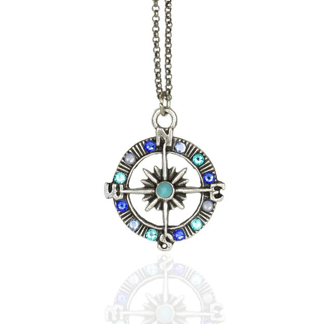 Multi Blues Compass Pendant Necklace Product Image