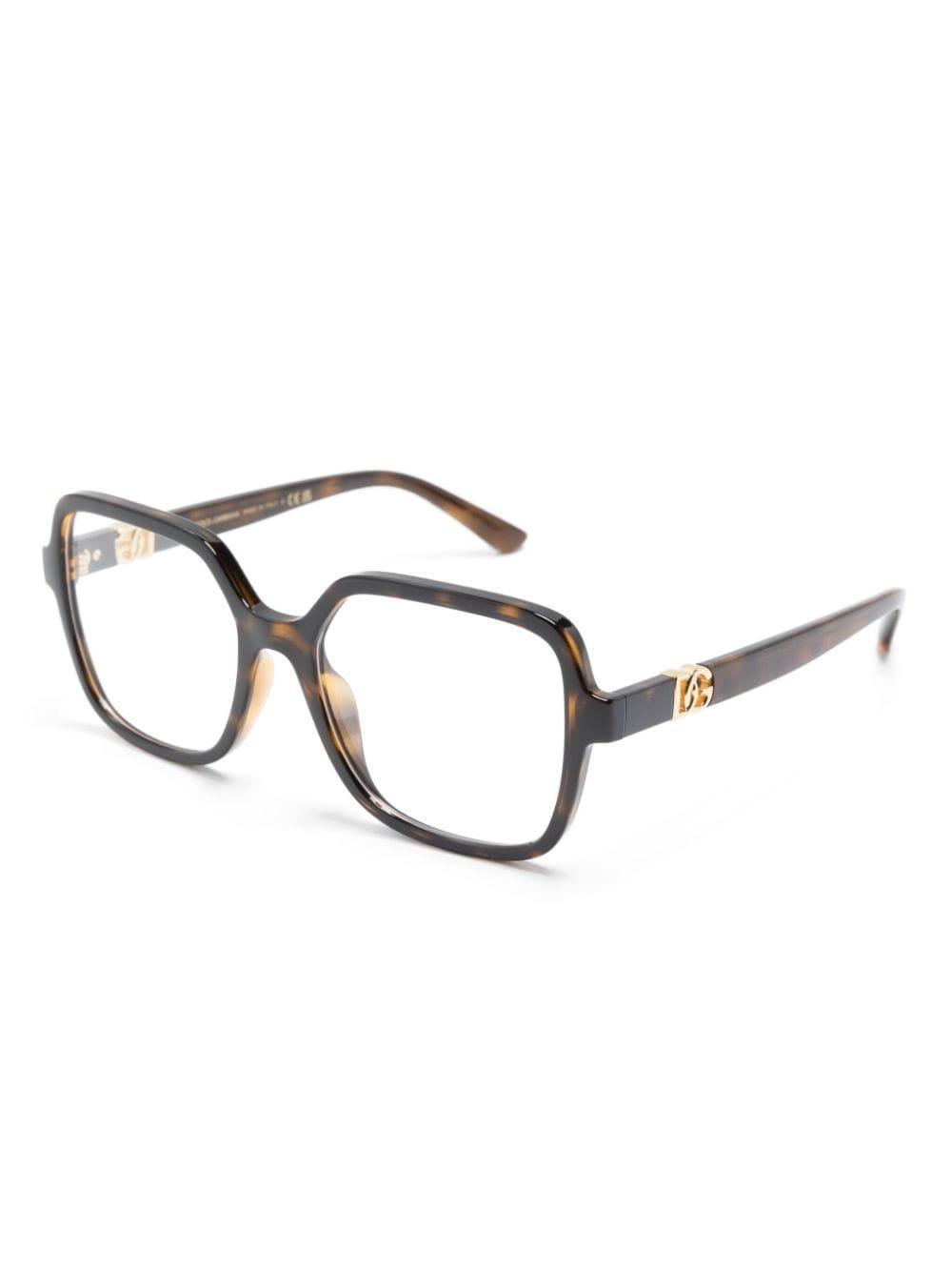 Tortoiseshell Square-frame Glasses In Brown Product Image