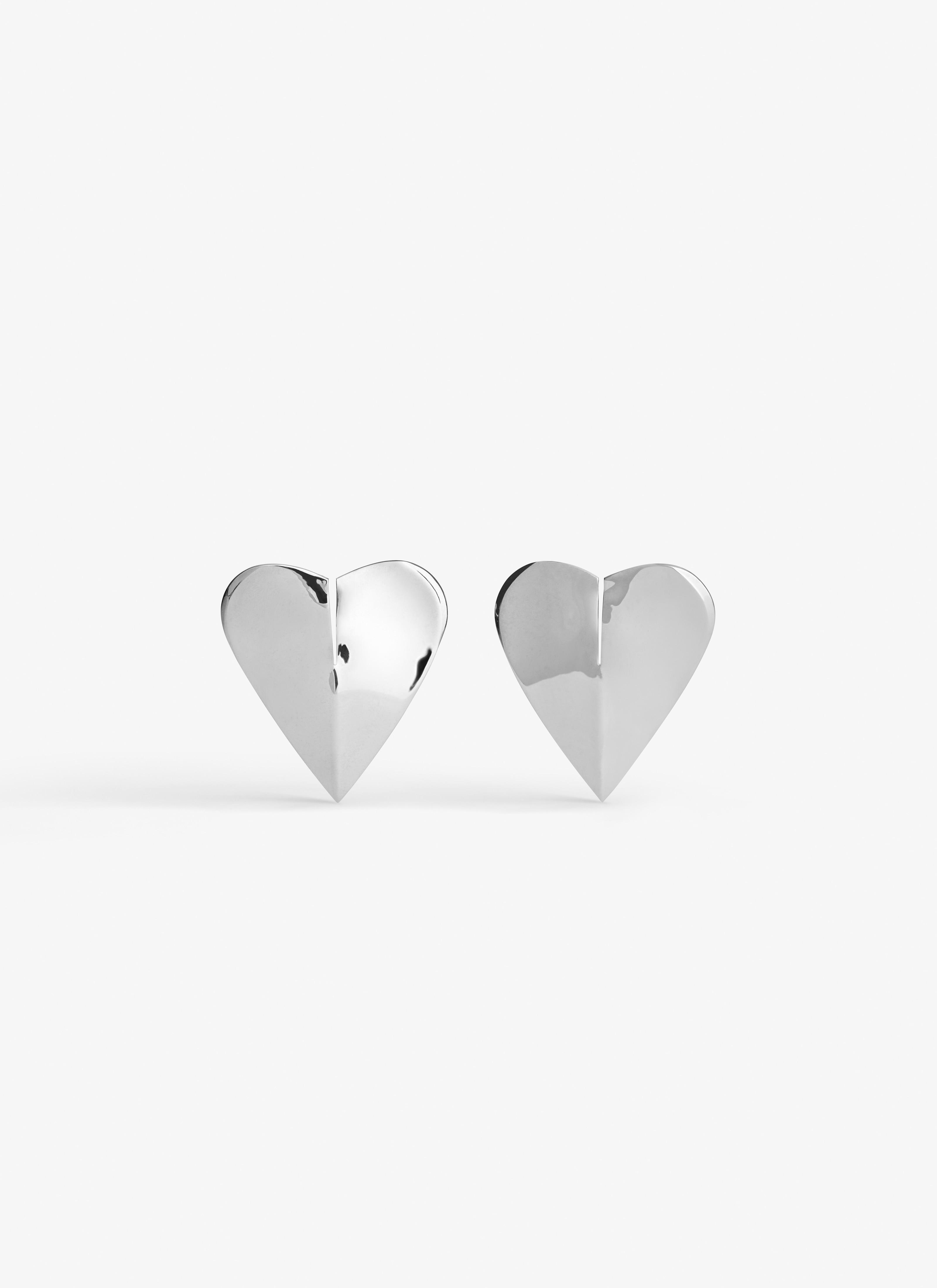 SILVER LE CŒUR TORN EARRINGS Product Image